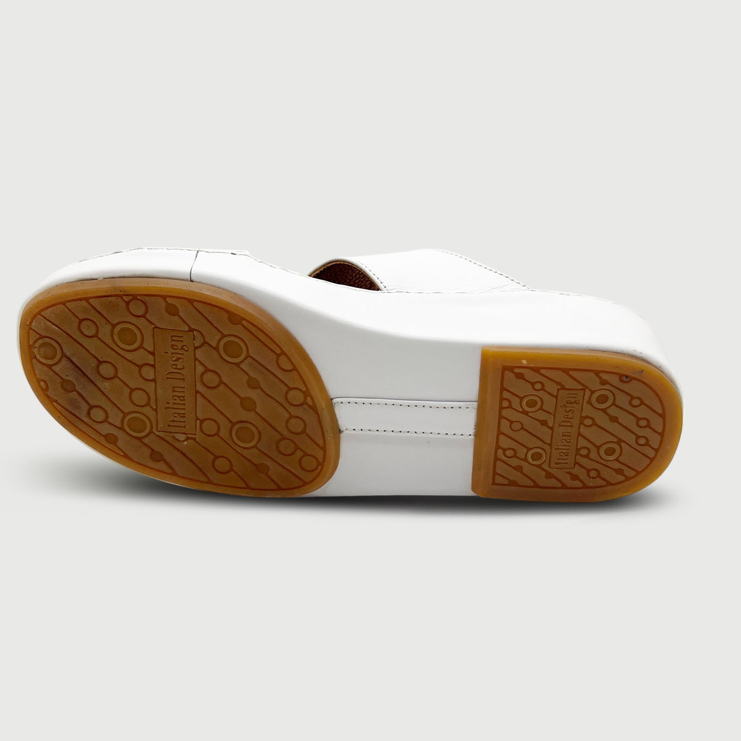 Al Manoos 125 White - Premium Leather Arabic Slippers with Signature Hardware