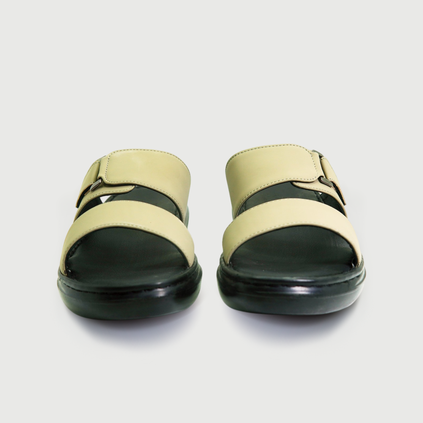 SPENZO Elegance - Dual Strap Comfort Slides (Art.738) - Light Olive