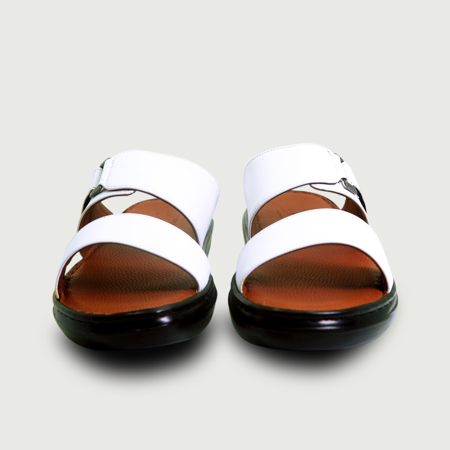 SPENZO Elegance - Dual Strap Comfort Slides (Art.738) - White