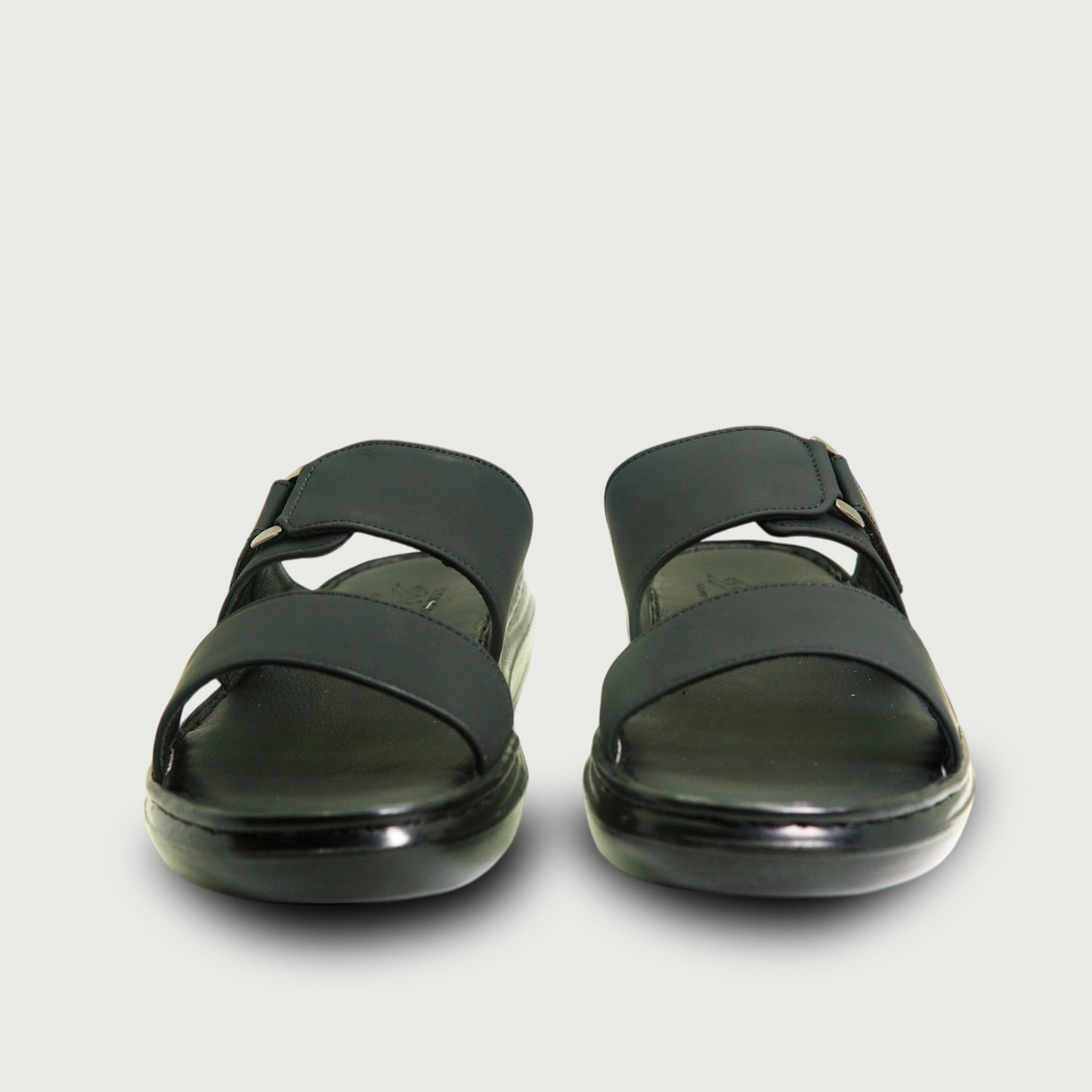 SPENZO Elegance - Dual Strap Comfort Slides (Art.738) - Full Black