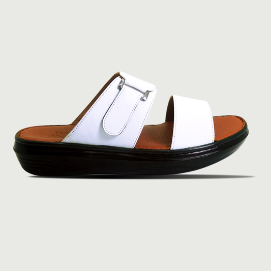 SPENZO Elegance - Dual Strap Comfort Slides (Art.738) - White