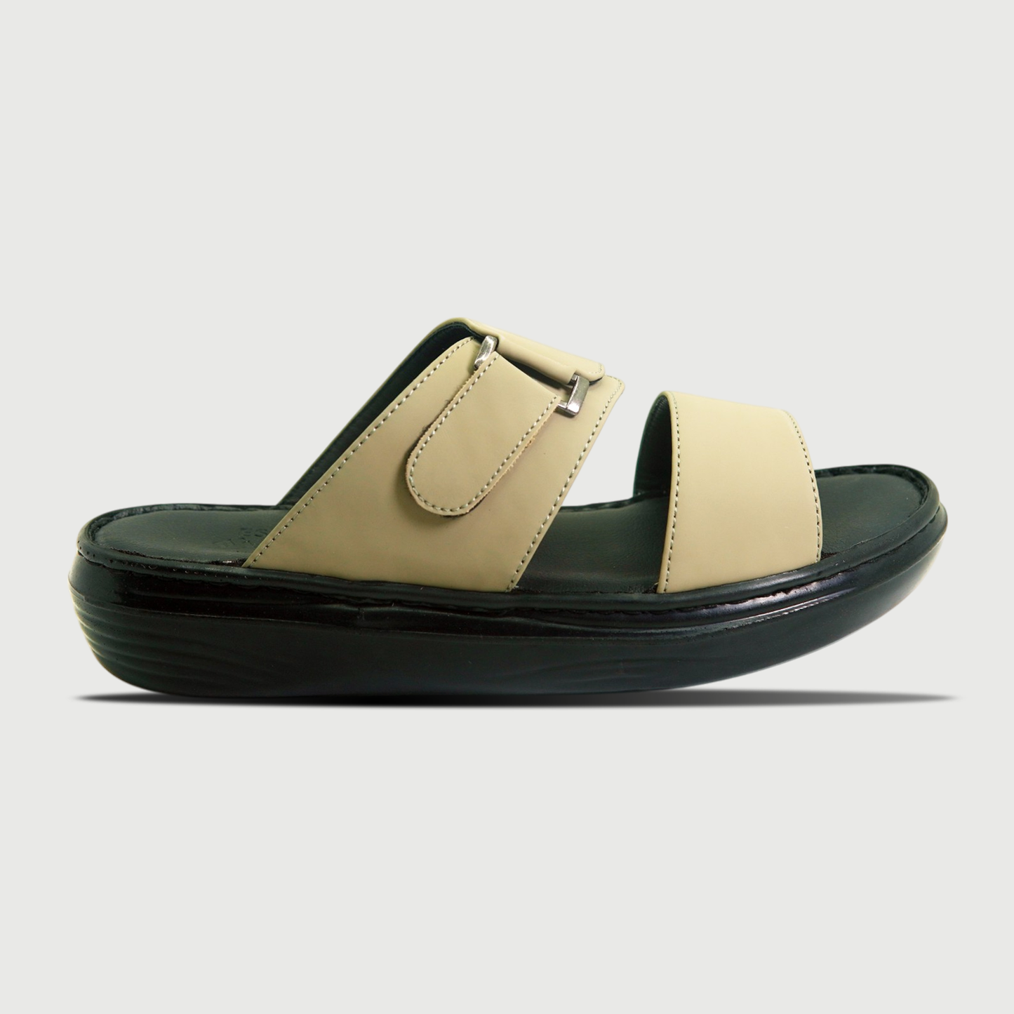 SPENZO Elegance - Dual Strap Comfort Slides (Art.738) - Light Olive