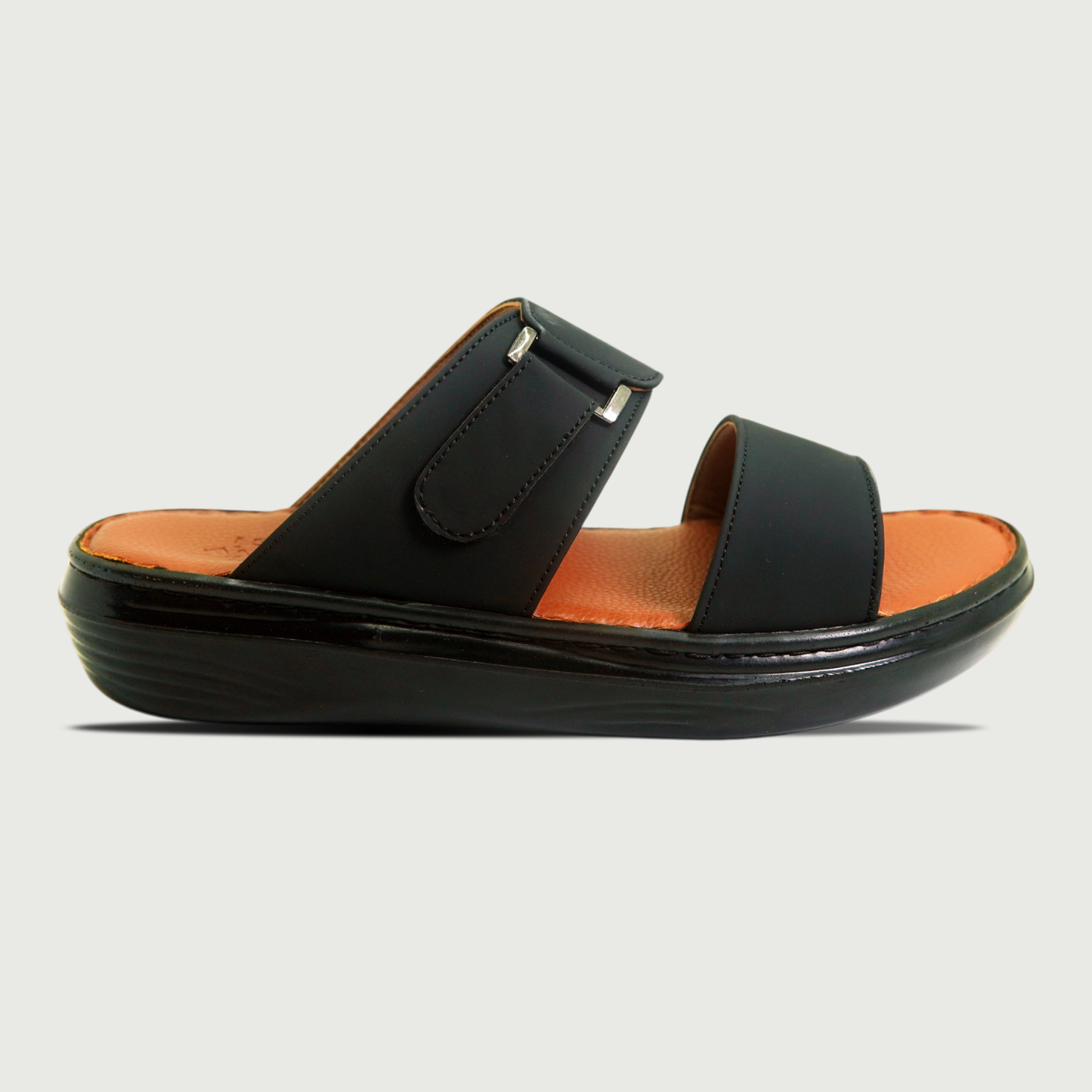 SPENZO Elegance - Dual Strap Comfort Slides (Art.738) - Black