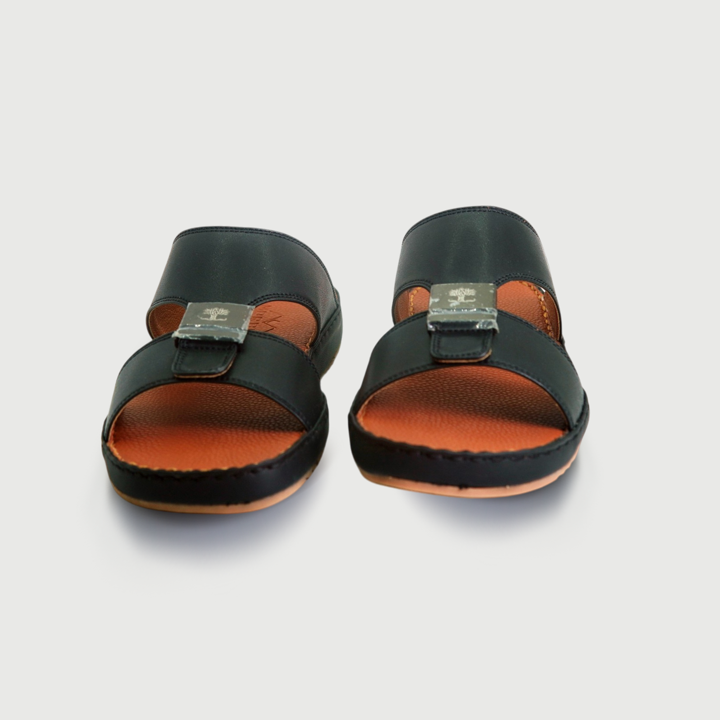 Morvito Classic Buckle Slides - Black & Tan