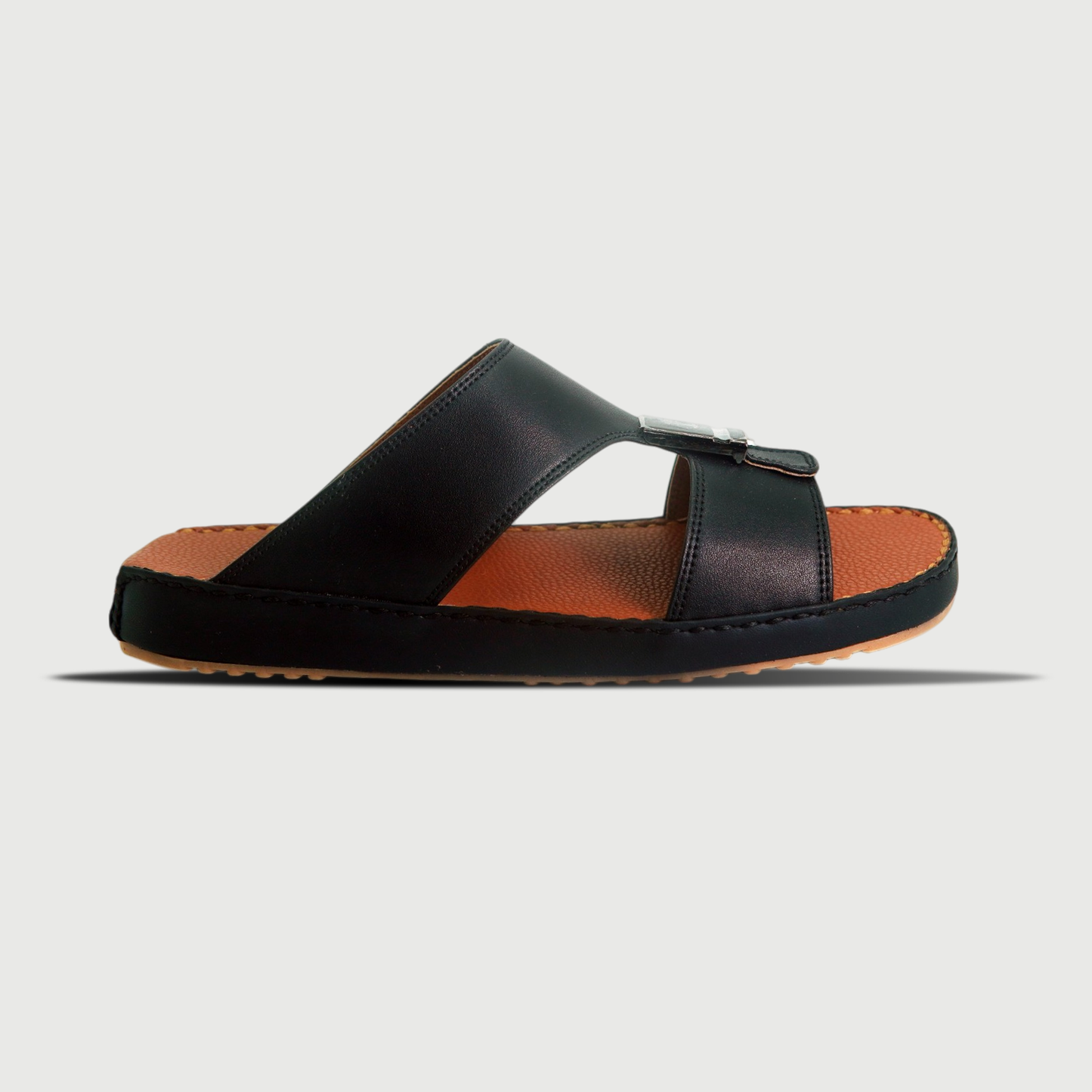 Morvito Classic Buckle Slides - Black & Tan