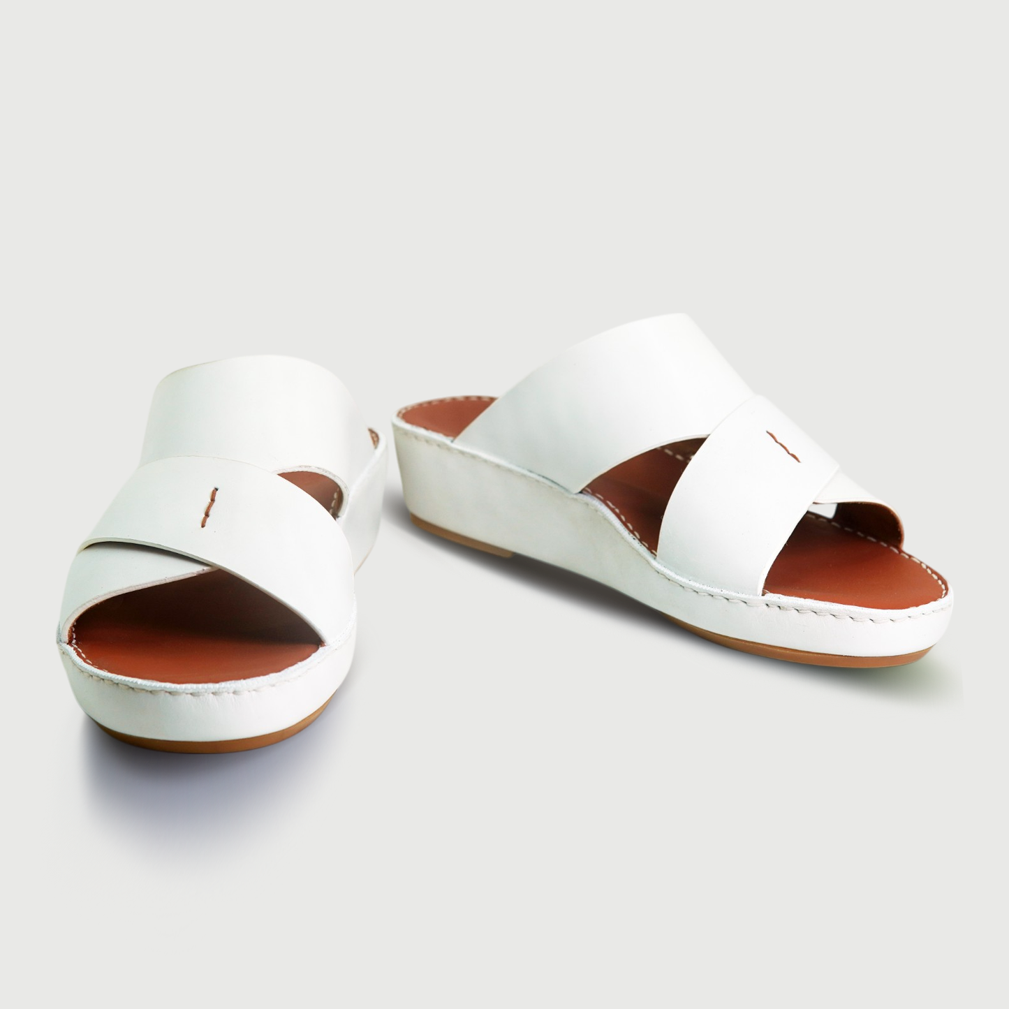 Zadoni Elite Comfort Slides (Z13) - Pure White(Cow Leather)