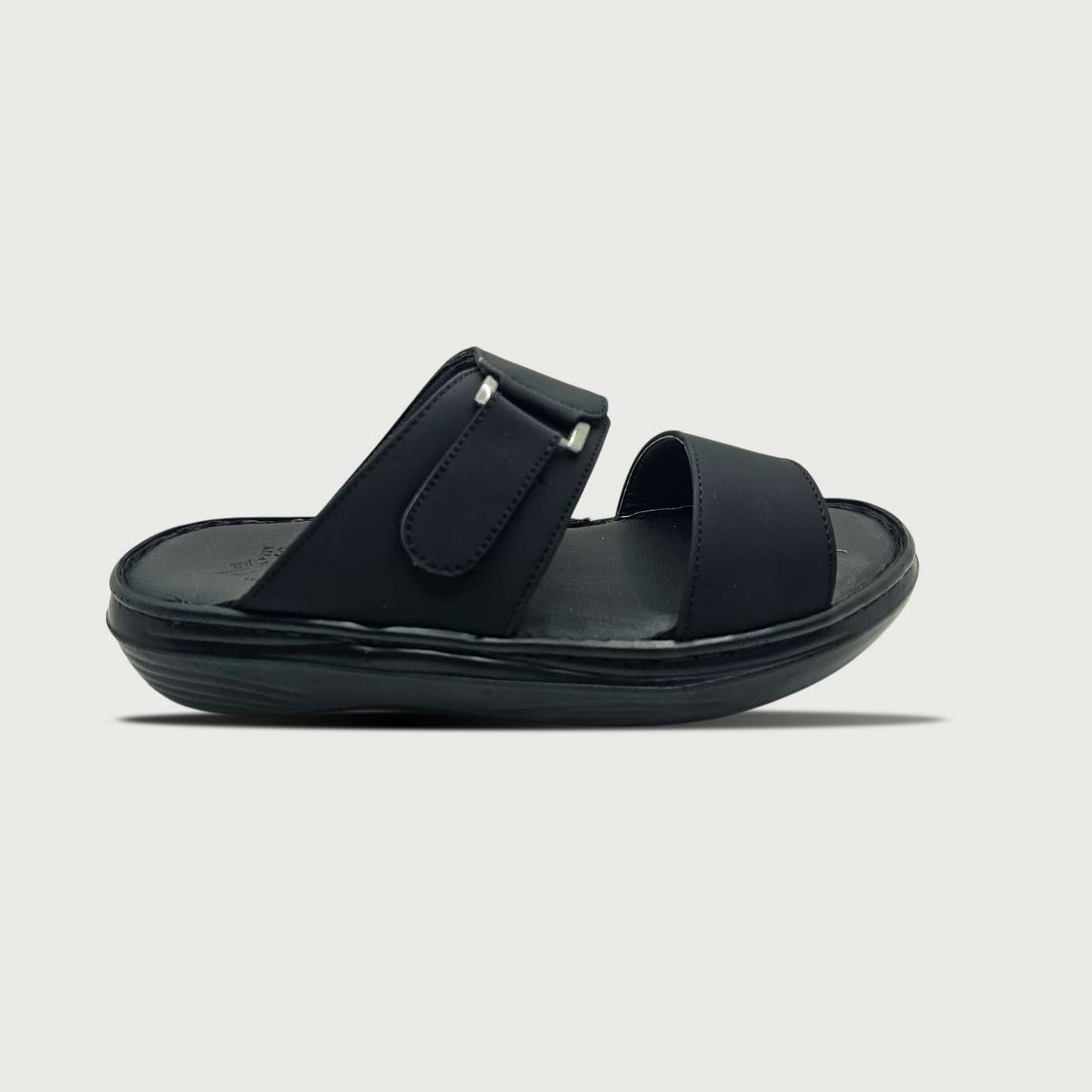 SPENZO Elegance - Dual Strap Comfort Slides (Art.738) - Full Black