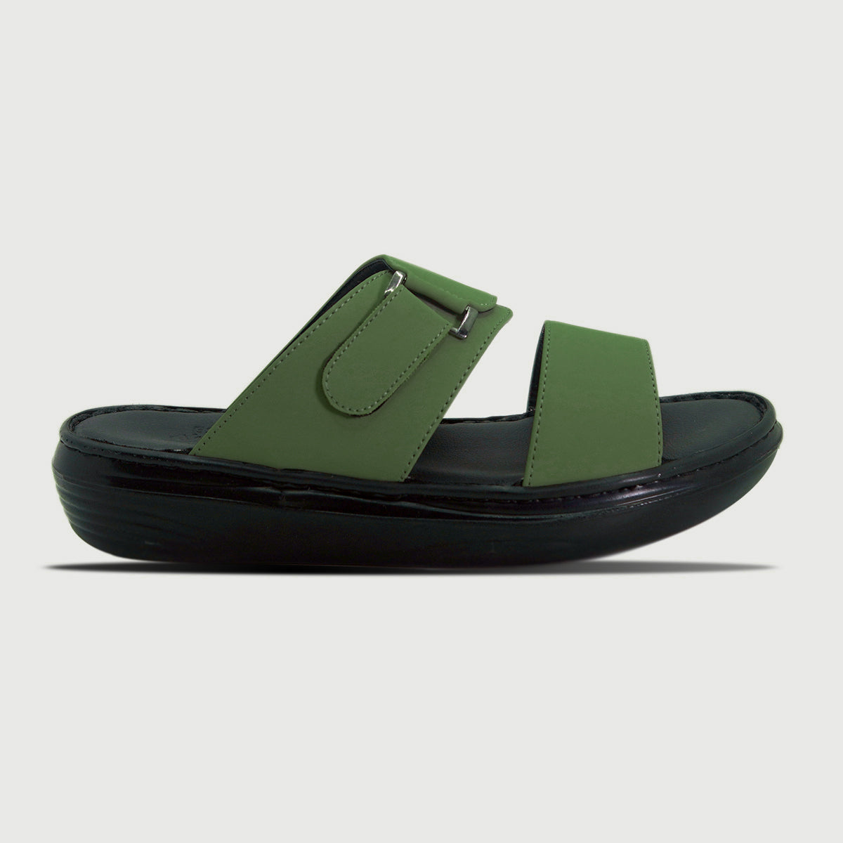 SPENZO Elegance - Dual Strap Comfort Slides (Art.738) - Olive